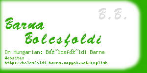 barna bolcsfoldi business card